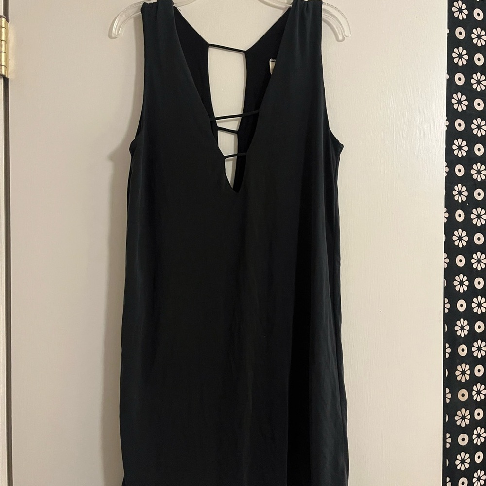 Sundays comfy Black Sleeveless open back Dress